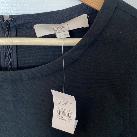 NWT- LOFT - black dress - size 14 - Picture 2 of 4